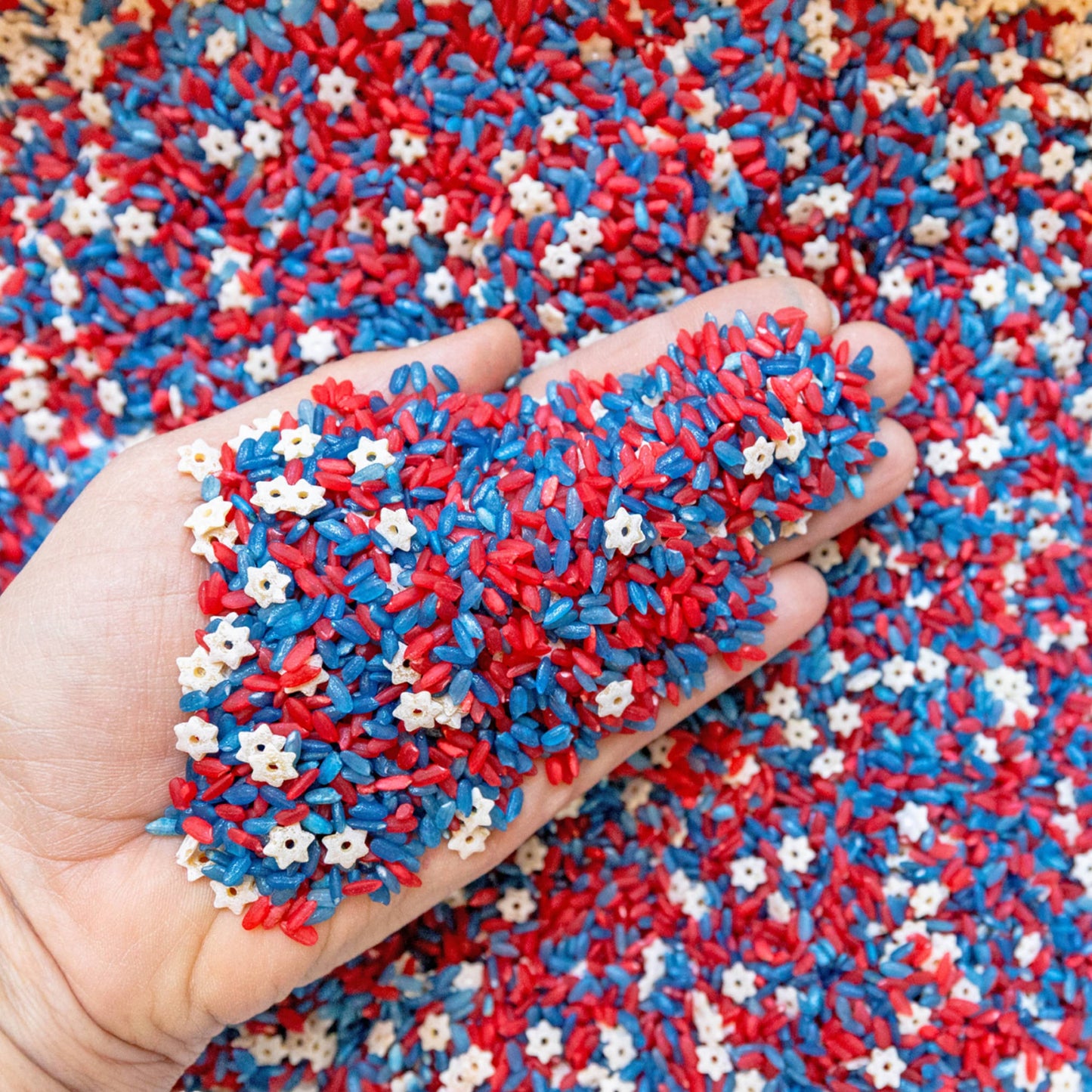 4th of July Sensory Bin Filler | Patriotic Sensory Play Kit for Toddlers | Red White and Blue Sensory Bin | Montessori Sensory Activity