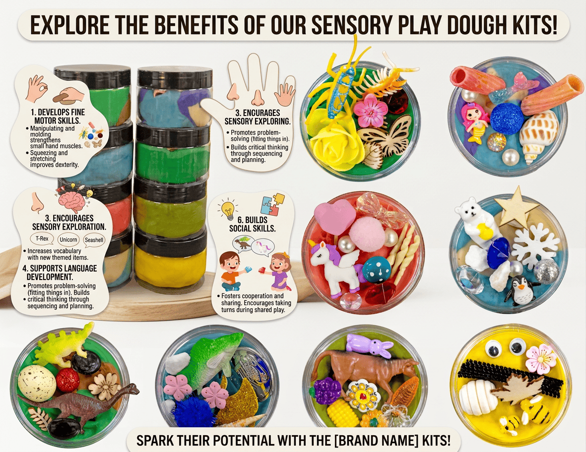 8 Pack Play Dough Jars