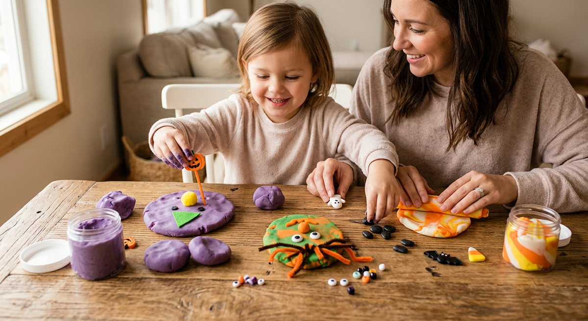 Halloween Sensory Play Dough Jars – Spooky Halloween Play Dough