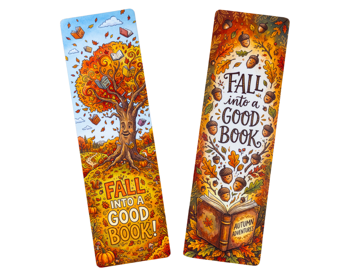 fall bookmarks, cozy bookmarks
