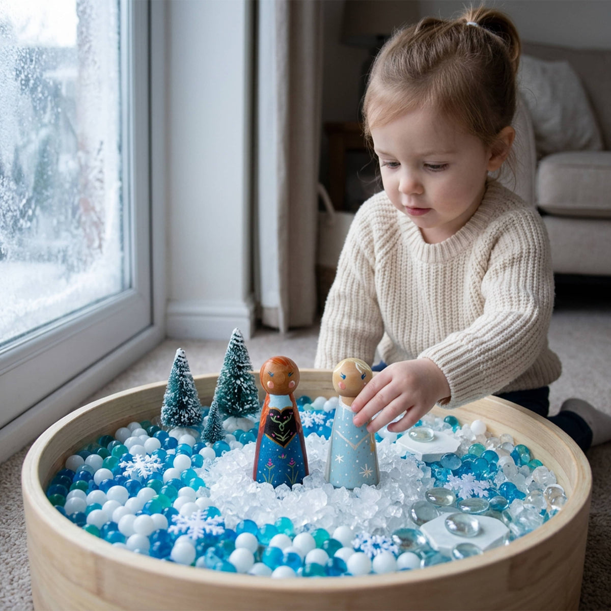 frozen peg dolls, wooden toys, disnsy toys, open ended toys, imaginative toys, frozen wooden toys
