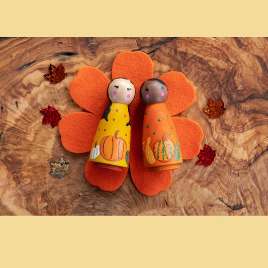  Peg dolls painted, waldorf peg dolls, peg dolls ideas, wooden peg dolls, dolls, etsy peg dolls, peg wooden dolls, open ended toys, Montessori open ended toys, minimalist toys, wooden open ended toys, open ended toys for 5 year olds, open ended toys for 3 year olds, best waldorf toys, waldorf toys for 3 year old, imaginative play toys, imaginative play toys for 5 year olds, wooden imaginative play toys, Montessori Toys, Fall sensory kit, fall sensory bin